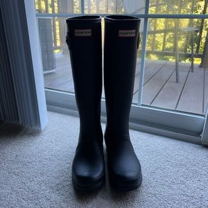 Hunter Boots Tall Matte Black Size 9